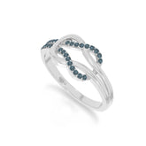 natural london blue topaz infinity knot promise rings in sterling silver